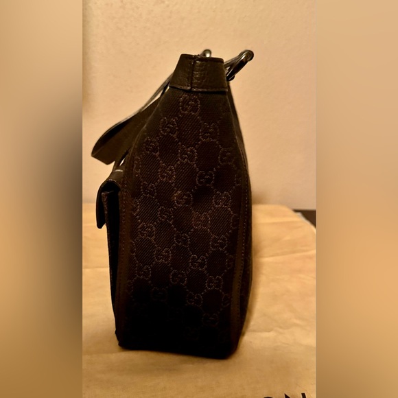 Abbey GG Canvas D Ring Pocket Tote Brown - Picture 7 of 8